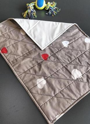 Пеленка многоразовая для животных м 45х60 см сердечки