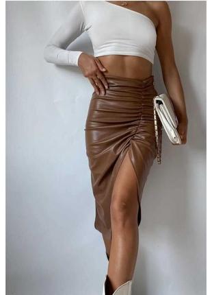 Стильна шкіряна спідниця турція