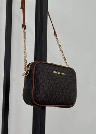 Сумка michael kors jet set dark brown2 фото