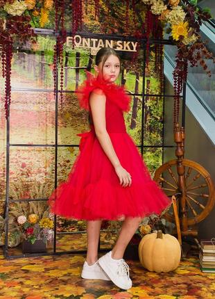 Детские праздничные платья красного цвета