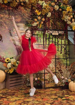 Детские праздничные платья красного цвета