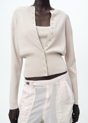 Однотонний трикотажний кардиган zara