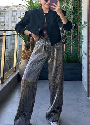 Шикарні леопардові брюки з турецького шовку-котон6 фото