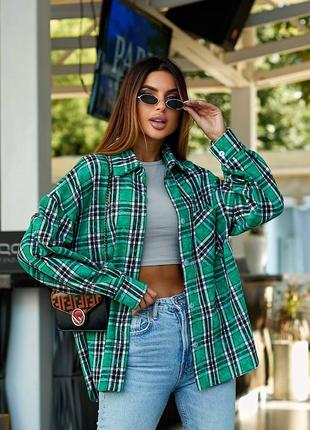 Рубашка в клетку женская кашемир 3 цвета