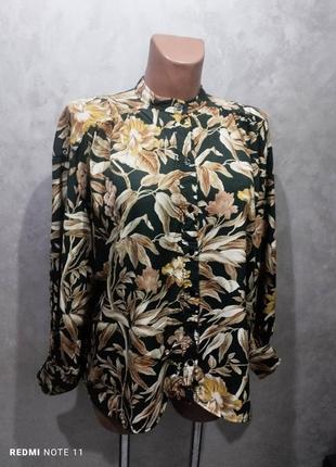 Ефектна віскозна блузка в принт відомого шведського бренду h&m.3 фото
