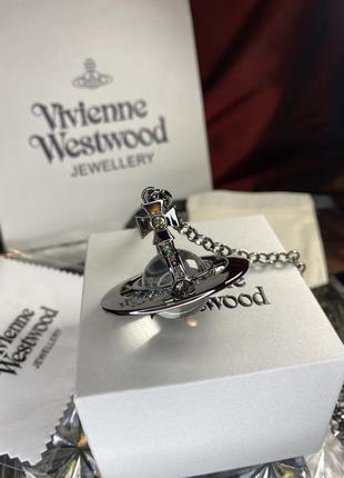 Vivienne westwood dark silver small orb подвеска,чокер,кулон