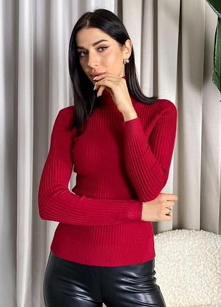 Гольф в рубчик з коміром-відворотом