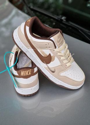 Nike sb dunk beige white, жіночі кросівки, найк данк
