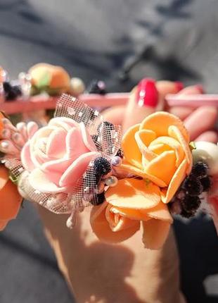 Обруч віночок з квітами