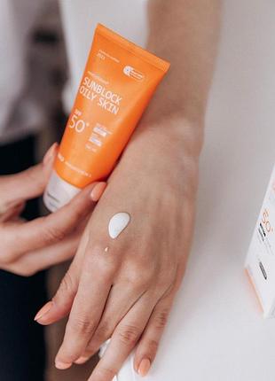 Крем із spf 50+ для жирної шкіри sunblock uvp50+ oily skin innoaesthetics