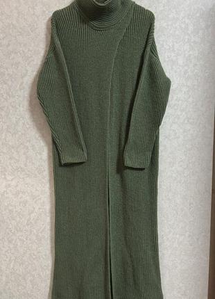 Роскошный длинный свитер с разрезом