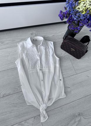 Натуральна сорочка безрукавка new look