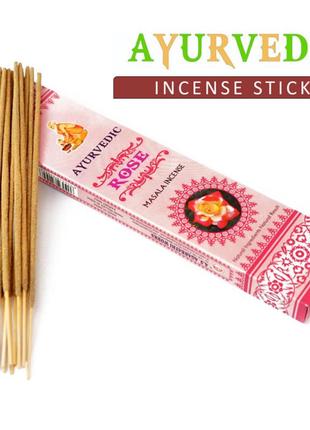 Ayurvedic rose 15 грам троянда, ароматичні палички, олійні пахощі