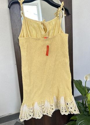 Коттоновый сарафан, платье из прошвы на брителях river island5 фото