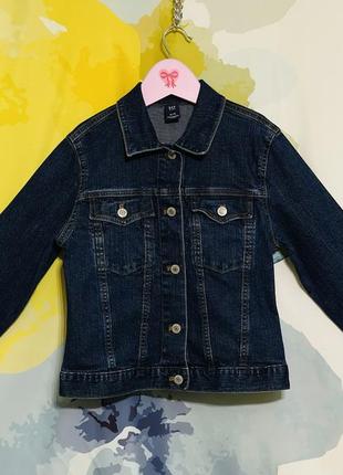 Оригинальная девча джинсовая куртка gap kids темно-синего цвета 12-14 лет