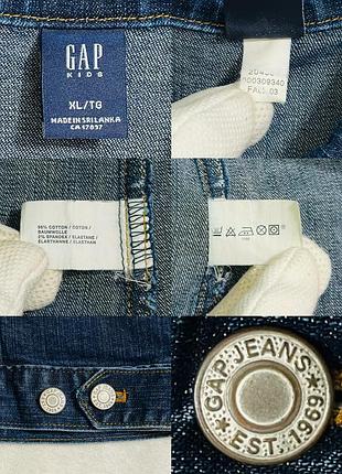 Оригинальная девча джинсовая куртка gap kids темно-синего цвета 12-14 лет