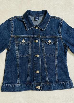 Оригинальная девча джинсовая куртка gap kids темно-синего цвета 12-14 лет