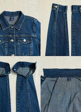 Оригинальная девча джинсовая куртка gap kids темно-синего цвета 12-14 лет