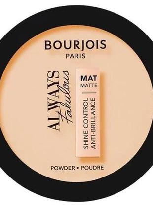 Матувальна компактна пудра для обличчя bourjois always fabulous matte powder 108 apricot ivory, 10 г1 фото