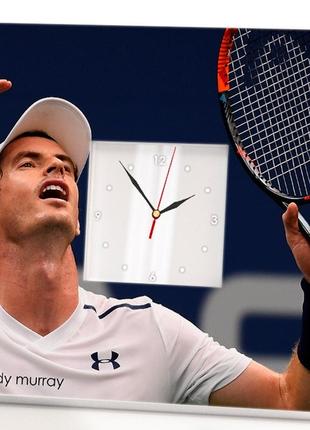 Годинник «тенісист енді маррей. andy murray» для любителів тенісу прикраса інтер'єру для спорт клубу