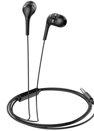 Проводные наушники вакуумные 3.5mm hoco m40 prosody с микрофоном 1.2m чёрные
