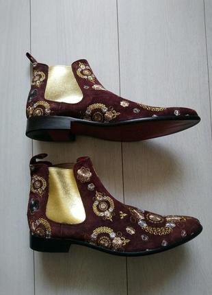 Черевики козачки шкіряні melvin & hamilton 7/43 розмір з вишивкою для виступів