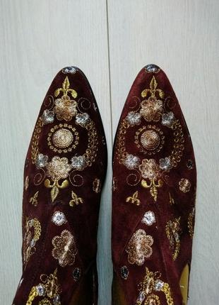 Черевики козачки шкіряні melvin & hamilton 7/43 розмір з вишивкою для виступів