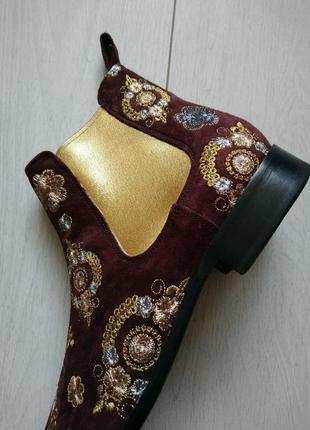 Черевики козачки шкіряні melvin & hamilton 7/43 розмір з вишивкою для виступів