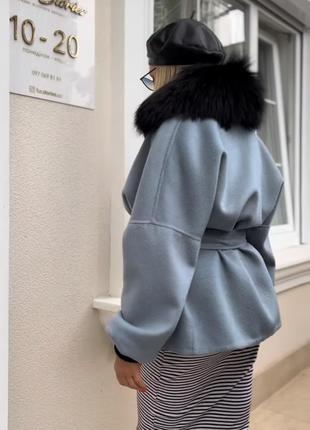 Пальто кашемир натуральный мех