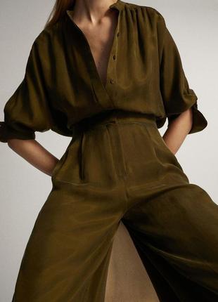 Шелковый комбинезон с брюками палаццо massimo dutti