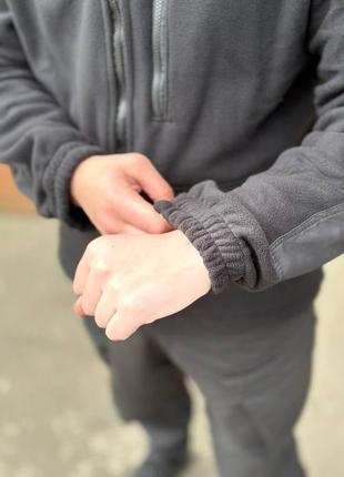 Тактическая флисовая кофта черная с плащевки полиция