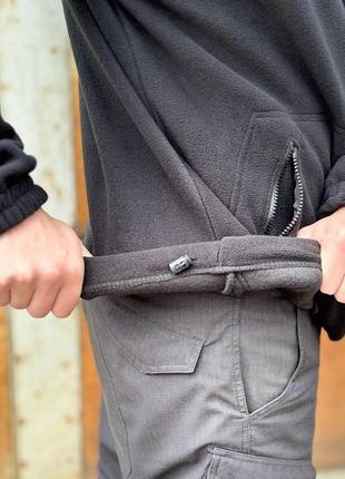 Тактическая флисовая кофта черная с плащевки полиция