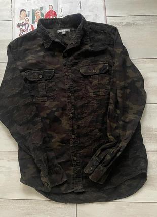 Рубашка бренд стильный милитари принт
