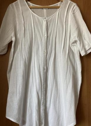 Брендовая легкая удлиненная блуза 100% коттон6 фото