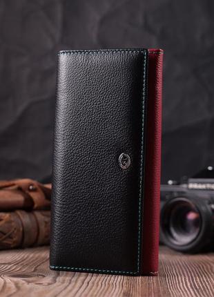 Місткий гаманець для прекрасних жінок із натуральної шкіри st leather 22517 різнобарвний6 фото