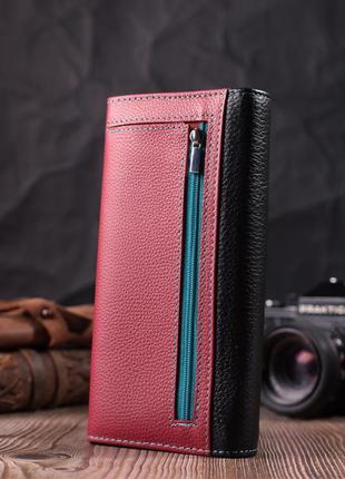 Місткий гаманець для прекрасних жінок із натуральної шкіри st leather 22517 різнобарвний7 фото