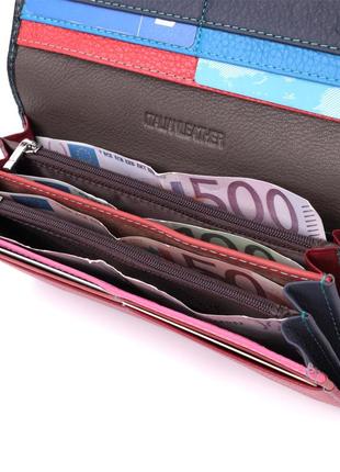 Місткий гаманець для прекрасних жінок із натуральної шкіри st leather 22517 різнобарвний4 фото