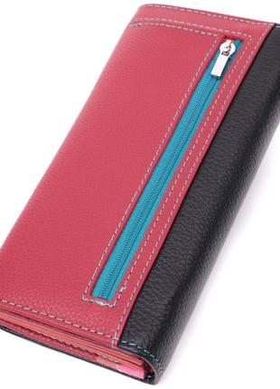 Місткий гаманець для прекрасних жінок із натуральної шкіри st leather 22517 різнобарвний2 фото