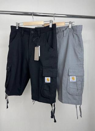 Шорты карго carhartt стильные и практичные с боковыми карманами мужские черные и серые2 фото