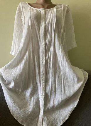 Брендовая легкая удлиненная блуза 100% коттон2 фото
