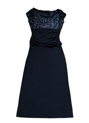 Длинное вечернее платье с пайетками новогодняя черная dressessica