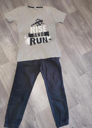 Костюм детский (сборной) на 8-10роков. футболка и джинсы h&m. состояние отлично