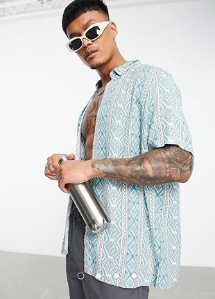 Asos-сорочка теніска бриюзова короткий рукав бандитська візерунки віскоза