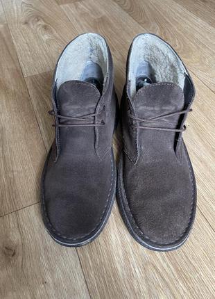 Ботинки дезерты мужские замшевые теплые clarks размер 40