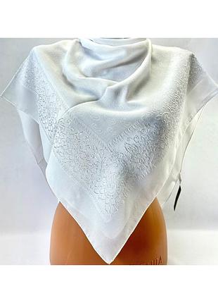 Хустка жіноча класична шифонова однотонна. натуральна шовкова святкова хустка