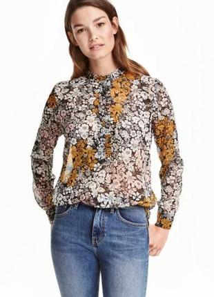 332.шикарная легкая шифоновая блузка в цветочный принт шведского бренда h&amp;m2 фото