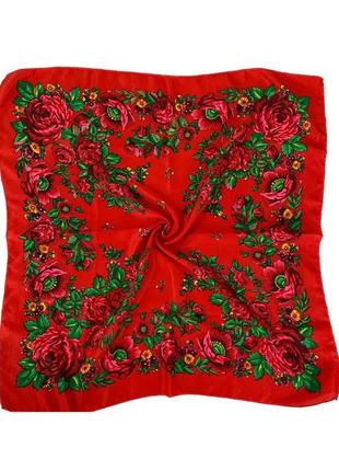 Весенний терновый платок с розами и маками. украинский народный женский натуральный платок