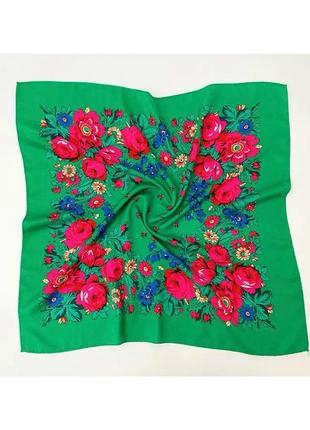 Весенний терновый платок с розами и маками. украинский народный женский натуральный платок