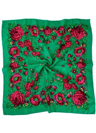 Весенний терновый платок с розами и маками. украинский народный женский натуральный платок