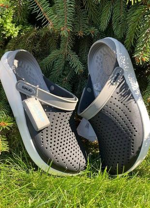 crocs white literide clog literide clog digital/smoke черные серые хит продаж